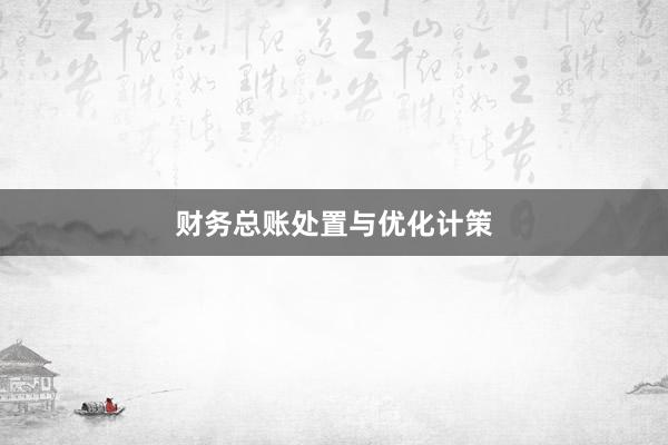 财务总账处置与优化计策