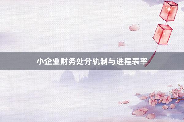 小企业财务处分轨制与进程表率