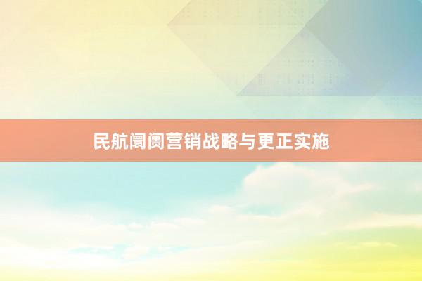 民航阛阓营销战略与更正实施